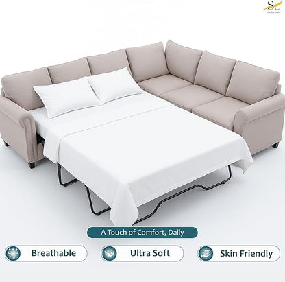 Luxury Queen Sleeper Sofa Bed Sheet Set, 100% Egyptian Cotton, 338 Thread Count - Image 3