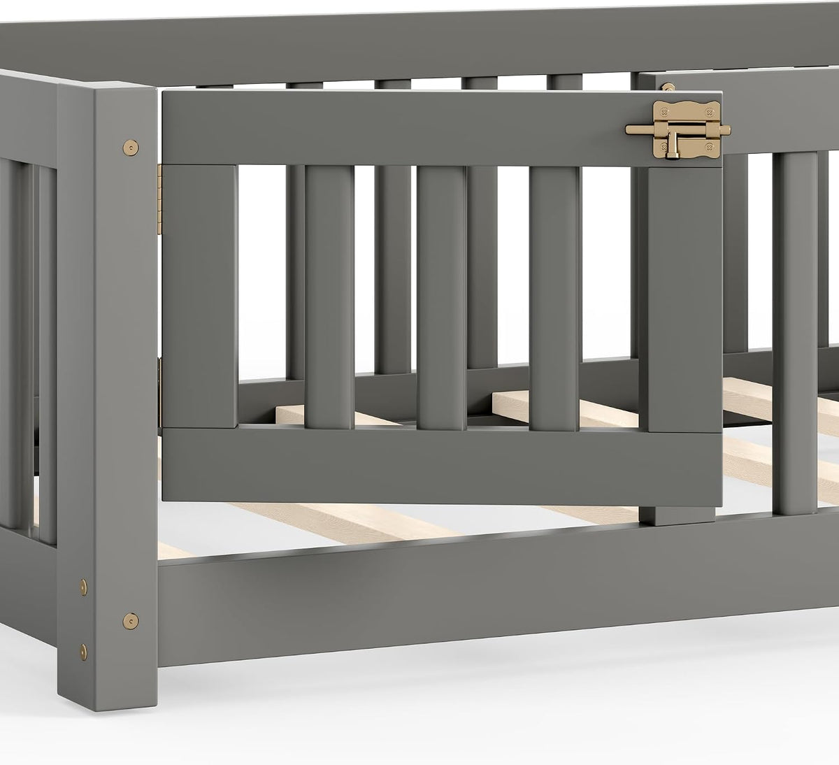 twin size montessori floor bed with door, slats, package contents