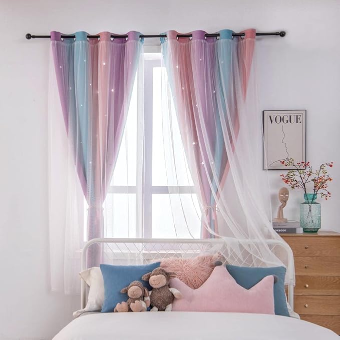 FANLI Ombre Rainbow Blackout Curtains - Image 6