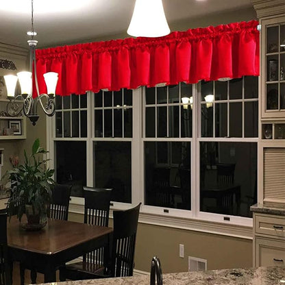 Red Extra Wide Window Valance for Bedroom, Living Room, Bathroom - Image 2