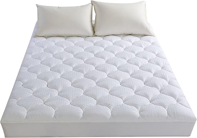 LEISURE TOWN King Mattress Pad Fitted Quilted Cotton Mattress Cover Cooling - Image 8