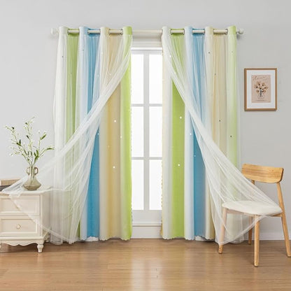 FANLI Ombre Rainbow Blackout Curtains - Image 5