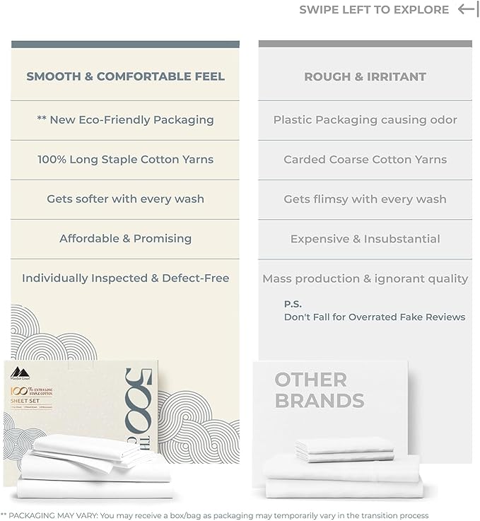 Mayfair Linen 100% Egyptian Cotton 2 Pack Twin Sheet Set - Image 2