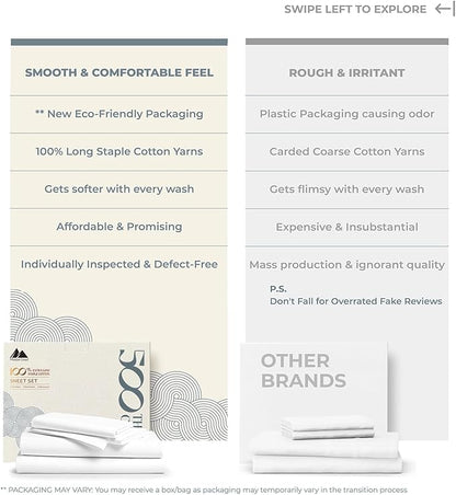 Mayfair Linen 100% Egyptian Cotton 2 Pack Twin Sheet Set - Image 2