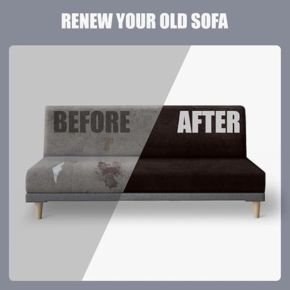 molasofa Leather Like Stretch Futon Slipcover Armless Sofa Cover Furniture - Image 5