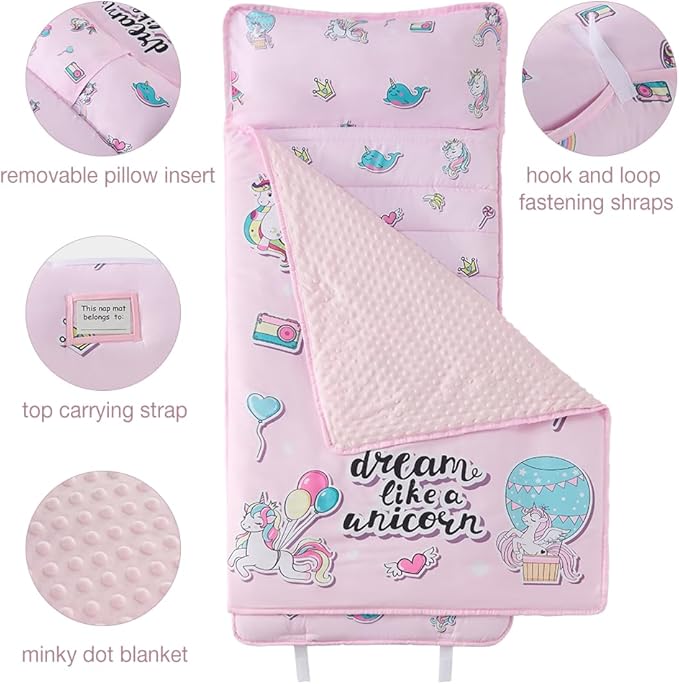 beeweed Toddler Nap Mat, Rollup Design Kid Sleeping Mat - Image 2