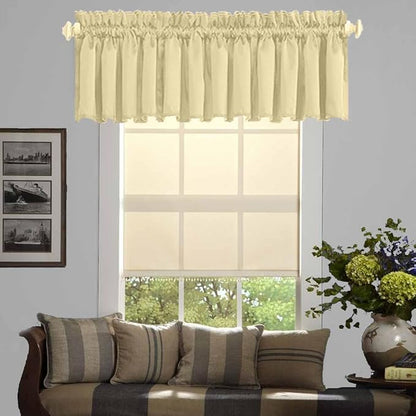 Beige Room Darkening Valance for Window Short Curtain Rod Pocket Primitive by HighQualityCurtains