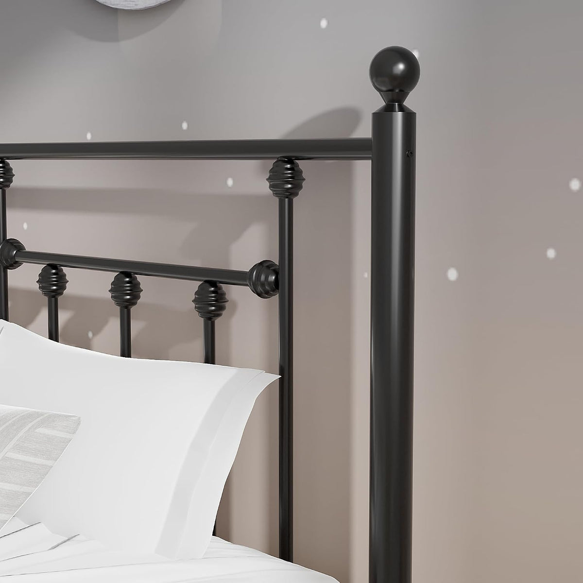 vecelo twin size metal platform bed frame with showing dimensions