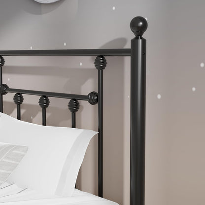 vecelo twin size metal platform bed frame with showing dimensions