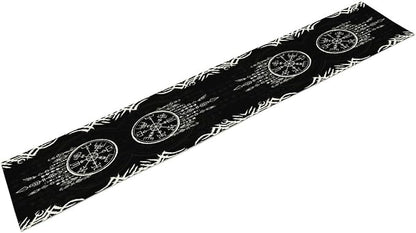 Viking Table Runner, Nordic Ancient Mythical Runes Print Table Runner - Image 8