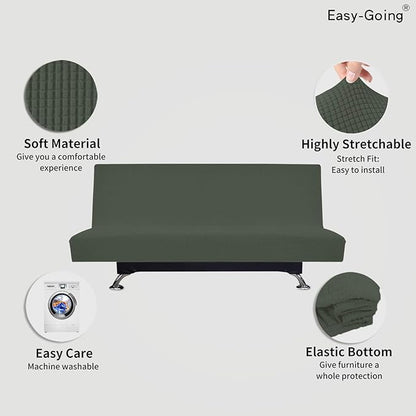 Easy-Going Stretch Futon Slipcover Armless Futon Bed Cover Furniture Protector - Image 3