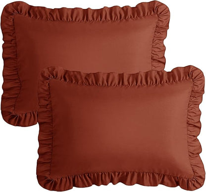 KKJIAF Ruffle Pillow Cases King Size Set of 2, Ruffled Pillow Covers - Image 7