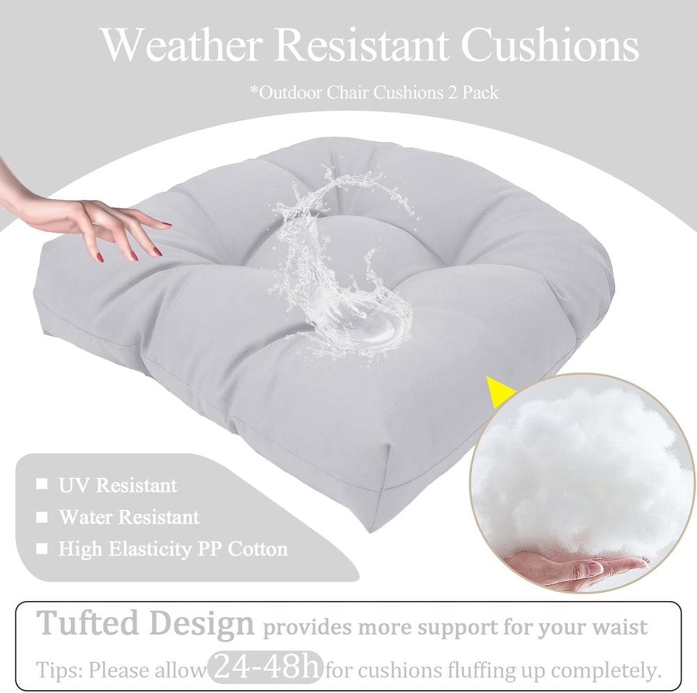MTMR Outdoor Chair Cushions Set of 2, Patio Furniture Seat Pads, Waterproof