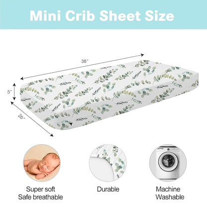 Bimocosy Pack and Play Sheets Fitted 4 Pack, 38 x 26 Inch Pack n Play Mini Crib - Image 2
