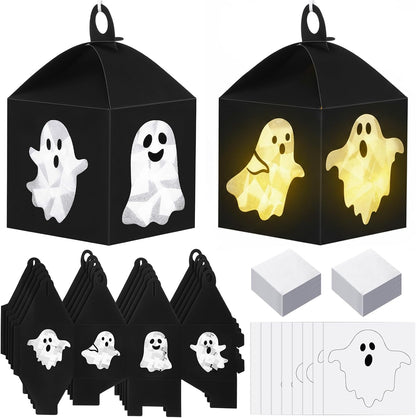VIHOSE 16 Sets Halloween Ghost Tissue Paper Lanterns Craft Kits