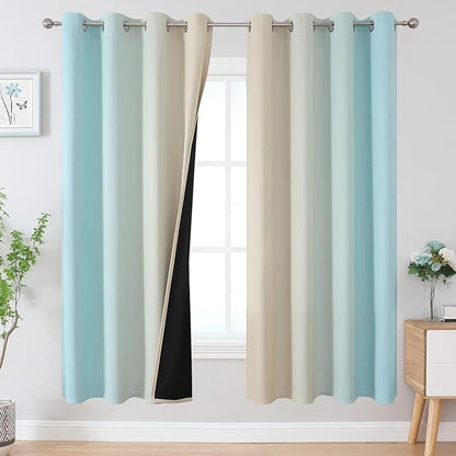 Estelar Textiler Full Room Darkening Gradient Blackout Curtains 72 Inch Length by ESTELARTEXTILER