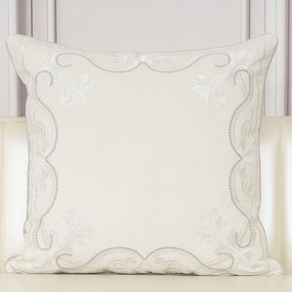 Aeckself European Floral Pillow Cover 18x18 Inch, Luxury Velvet Embroidered by AECKSELF