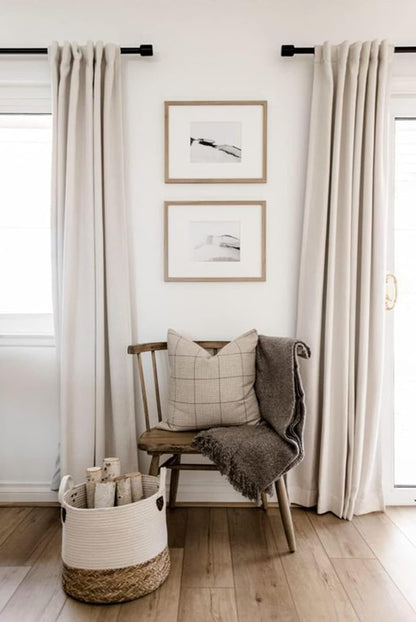 100% Blackout Shield Linen Textured Total Blackout Curtains for Bedroom 84 Inches Long, Back Tab/Rod Pocket Living Room Drapes, Thermal Insulated Blackout Curtains 2 Panels Set, 50" W x 84" L, Cream