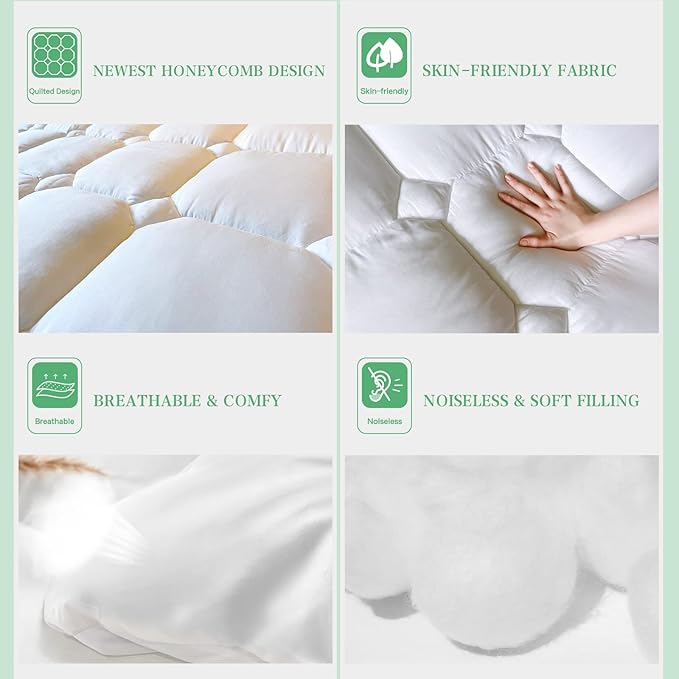 UNILIBRA Cal King Size Mattress Pad Cooling Rayon from Bamboo, Quilted Fitted - Image 5
