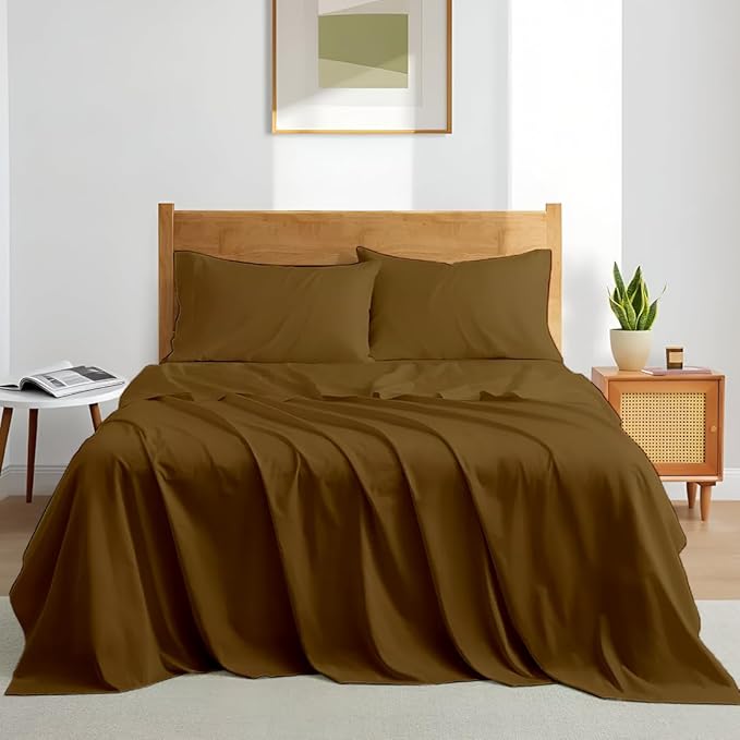 Luxury Queen Sleeper Sofa Bed Sheet Set, 100% Egyptian Cotton, 338 Thread Count by SHREEM+LINEN