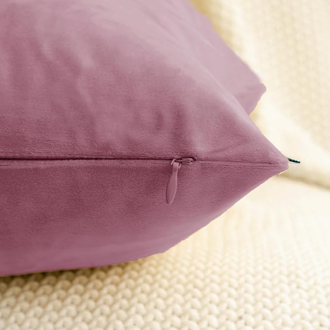 HWY 50 Purple Pink Velvet Throw Pillow Covers 18x18 Inch - Image 4