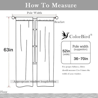 ColorBird White Curtains Boho Drapes 63 Inch Length - Image 6