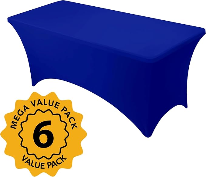 6-Pack Premium Royal Blue Spandex Tablecloths - Image 2