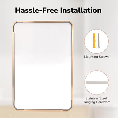 ushower gold bathroom mirrors for over sink 24"x36", package contents