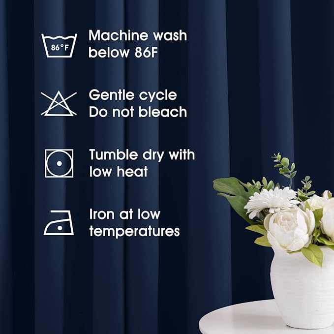 HOMEIDEAS Dark Navy Blackout Curtains - Image 7