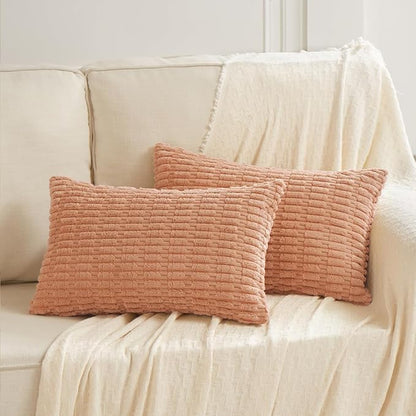 Fancy Homi 4 Packs Peach Decorative Throw Pillow Covers 16x24 Inch - Image 6