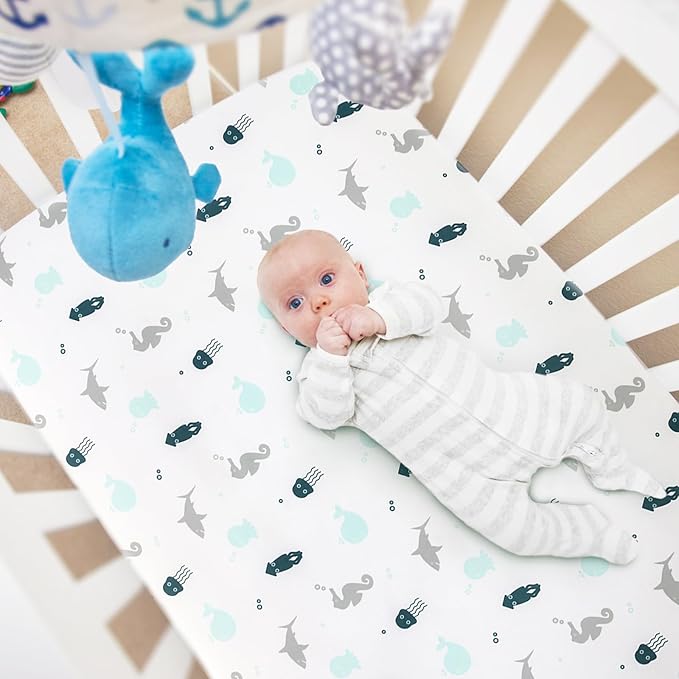 Graco Pack n Play Sheets Fitted 4-Pack | Mini Crib Sheets, Breathable Material - Image 4