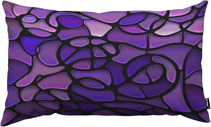 TKS MITLAN Glass Mosaic Pillow Covers 12 x 20 Inch Purple Abstract Stained by TKS+MITLAN