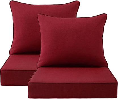 Outdoor Patio Chair Cushions Set, Water-Repellent, Fade Resistant, Deep Seat by Unimatta
