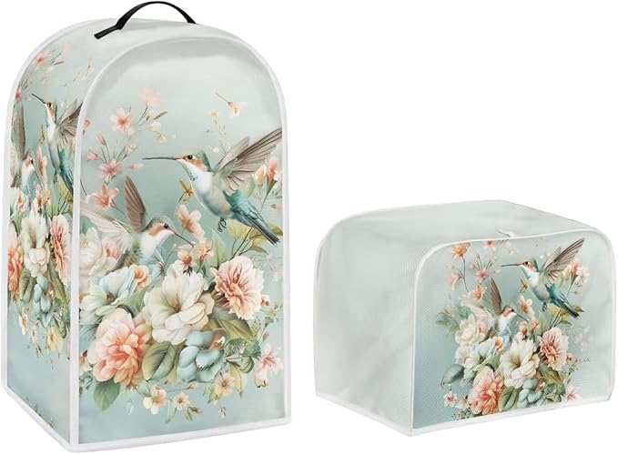 Hummingbird Toaster Cover Blender Cover Set Flower Kitchen Appliance by Pointodoor