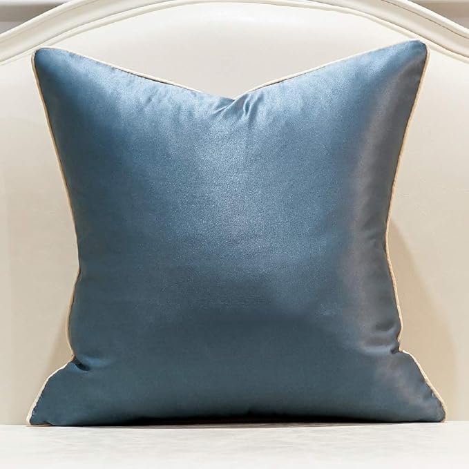 Avigers 18 x 18 Inches Light Blue Silver Peacock Feathers Cushion Cases Luxury - Image 3