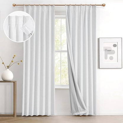 IVAPUPU Linen Pinch Pleated Full Blackout Curtains by IVAPUPU
