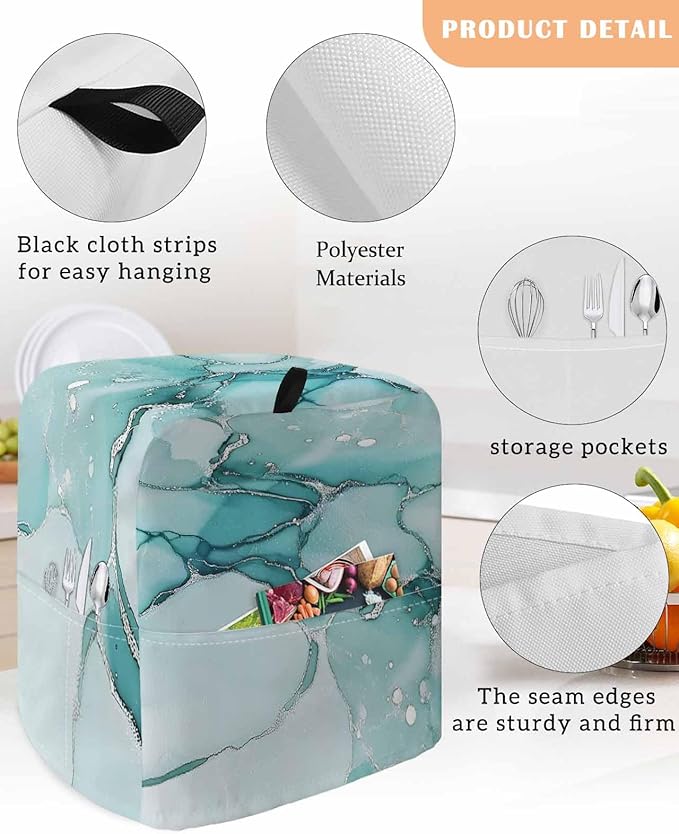 Turquoise Marble Stand Mixer Dust Cover - Image 3