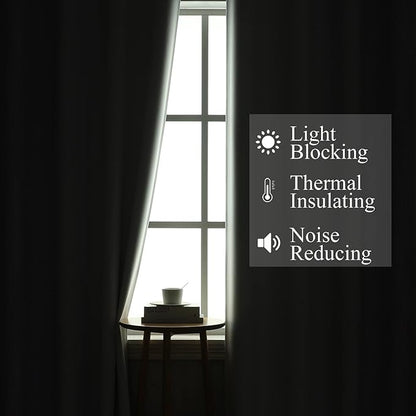 Estelar Textiler Lilac and Greyish White Blackout Curtains 54 Inch Length - Image 3
