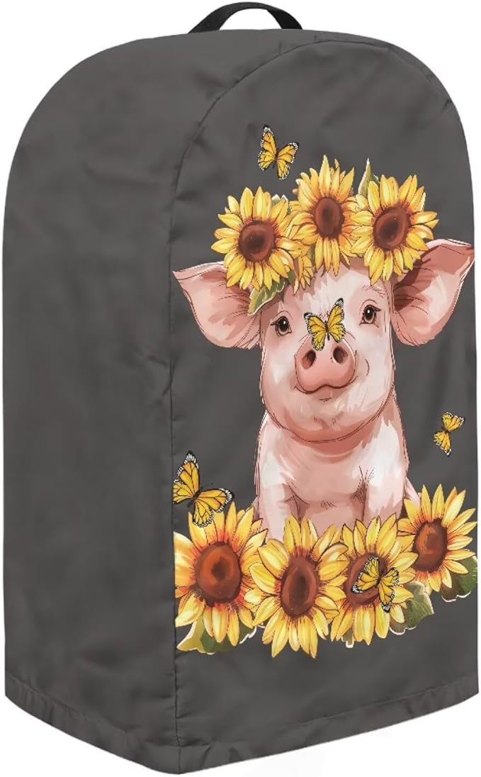 Pig Sunflower Pattern Blender Dust Cover, Drawstring Stand Mixer or Coffee - Image 4