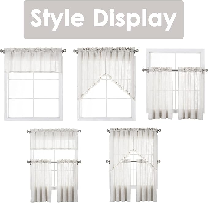 Beda Home Tassel Linen Textured Swag Valances - Image 6