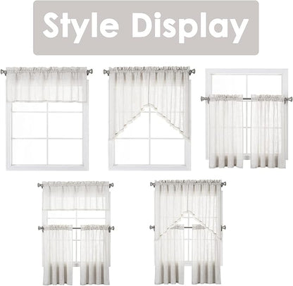 Beda Home Tassel Linen Textured Swag Valances - Image 6