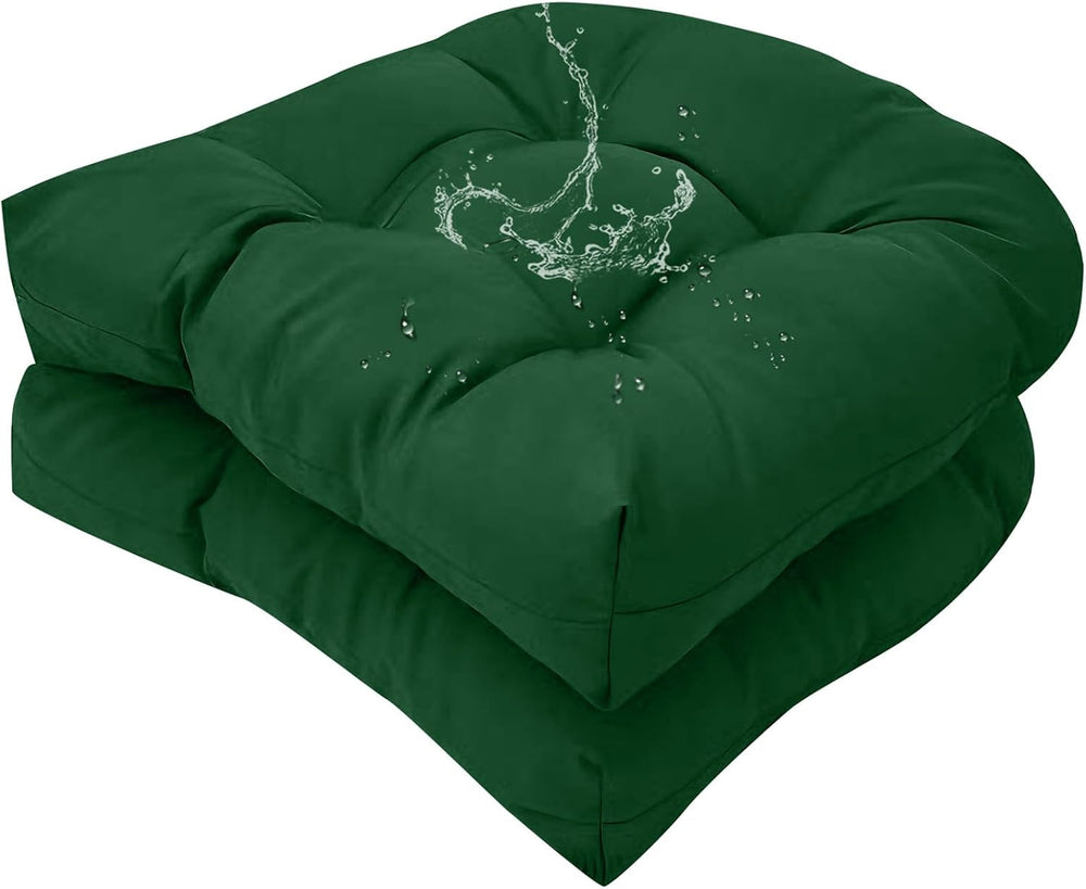 Dark Green Outdoor Wicker Seat Cushion for Patio Furniture