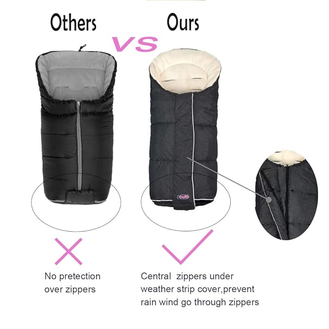 Waterproof Winter Universal Stroller Bunting Bag Toddler, Width Adjustable - Image 4