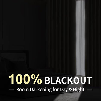 CUCRAF Natural Linen 100% Blackout Curtains 84 Inch Length 2 Panels Set - Image 2