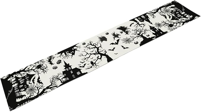 Halloween Table Runner, Linen Table Runner, Spider Pumkin Table Runners - Image 3