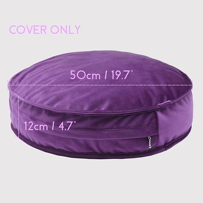 Round Floor Pillow Cover Velvet Throw Seating Pouf Yoga Meditation Cushion - Image 3