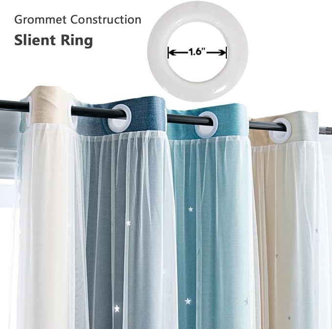 FANLI Ombre Rainbow Blackout Curtains - Image 2