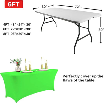 IVAPUPU 6FT Table Cloth for Rectangular Fitted Events Stretch Green Table - Image 3
