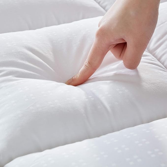SLEEP ZONE King Size Cotton Mattress Pad, Super Soft Pillow Top Mattress Topper - Image 2