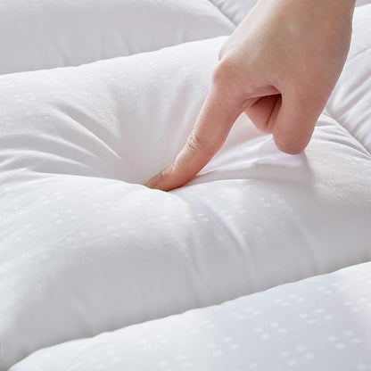 SLEEP ZONE King Size Cotton Mattress Pad, Super Soft Pillow Top Mattress Topper - Image 2